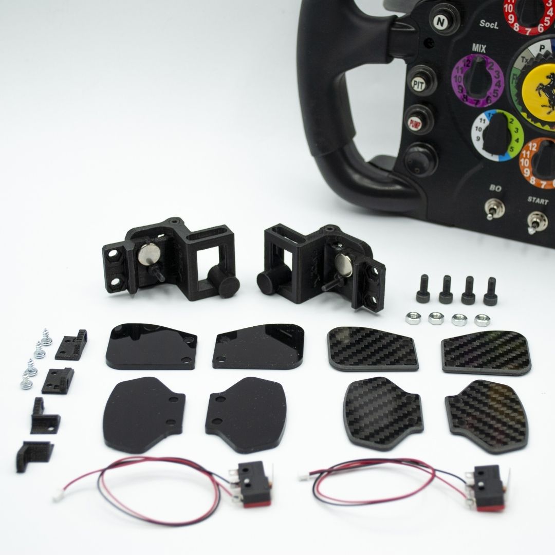 Magnetic Paddles Mod [Thrustmaster F1 Wheel AddOn] (PC, PS4, PS5, Xbox) Type B Carbon Fiber